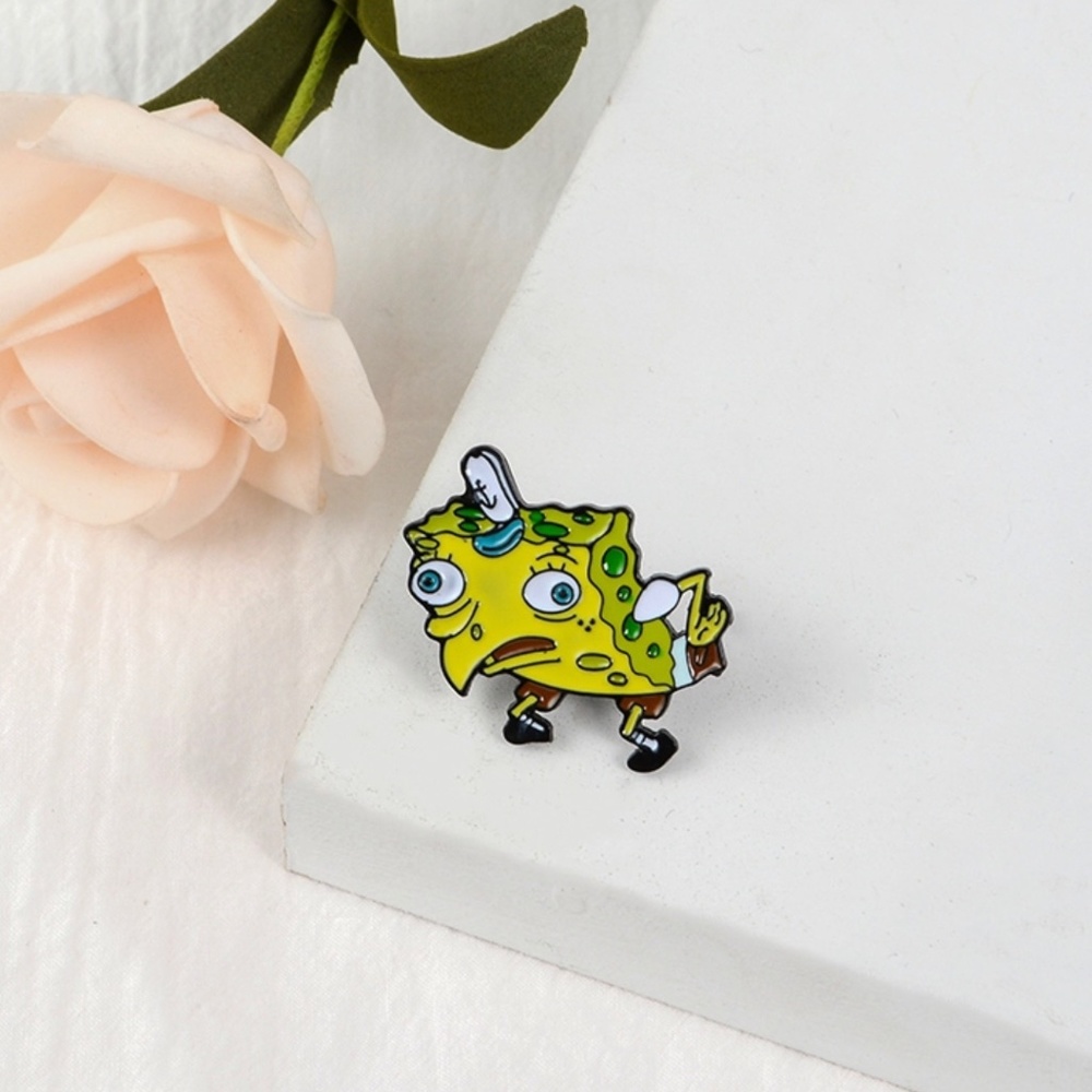 Funny Spongebob Meme Brooch Pin New
